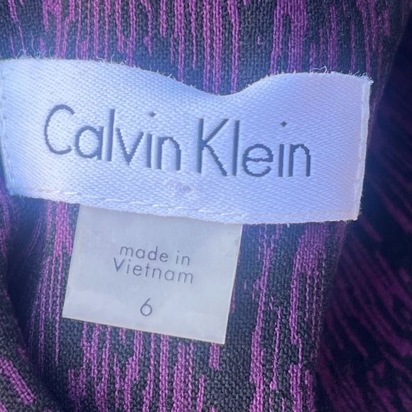 Calvin Klein Sleeveless Sheath Dress Knit Purple Black Back Zip Sze 6 NWT - Picture 4 of 6